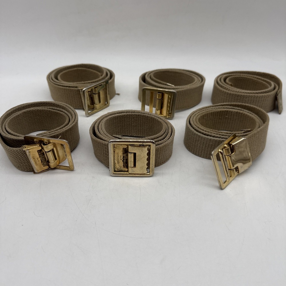 Officers Equipment Company Tan Duty Belt Lot 6 (1 Missing Buckle)
